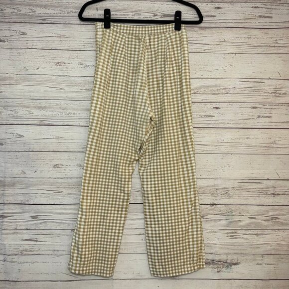 Princess Polly White Cream Checkered Wide Leg Pants Size 6 - Picture 7 of 8